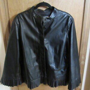 Women's Black leather Jacket 1X